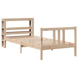 Berkfield Home Bed Frame with Headboard without Mattress 90x190 cm Single in Light Brown - thumbnail 3