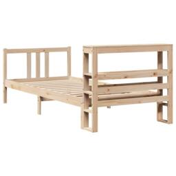 Berkfield Home Bed Frame with Headboard without Mattress 90x190 cm Single in Light Brown - thumbnail 6