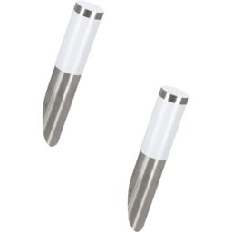 Loops 2 PACK Offset IP44 Outdoor Wall Light Stainless Steel 1x 12W E27 Porch Lamp in Metallics - thumbnail 1