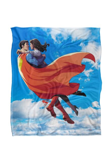 Superman 2025 Lois Embrace Clouds Silky Touch Super Soft Throw Blanket 152 X 127 cm in White - image 1