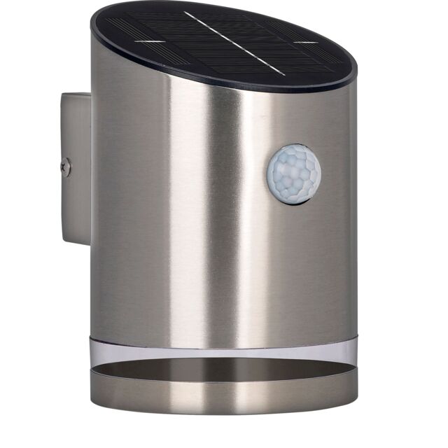 Luceco Solar Guardian Stainless Steel Wall Lantern & PIR Motion Sensor in Grey - image 1