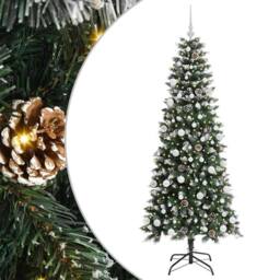 Berkfield Home Artificial Christmas Tree with 300 LEDs Green 76 x 76 x 180 cm - thumbnail 2