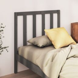 Berkfield Home Bed Headboard Grey 81x4x100 cm Solid Wood Pine - Size: 81 x 4 x 100 cm - thumbnail 1