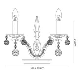 Netlighting Tara Table Lamp 2 Light Black Chrome Crystal - thumbnail 3