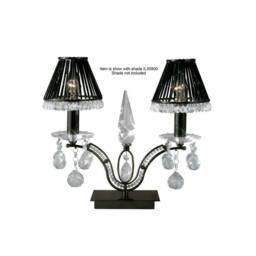 Netlighting Tara Table Lamp 2 Light Black Chrome Crystal