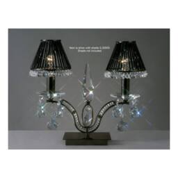 Netlighting Tara Table Lamp 2 Light Black Chrome Crystal - thumbnail 2