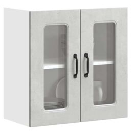 Berkfield Home Kitchen Wall Cabinet with Glass Door Kalmar Concrete Grey Engineered Wood