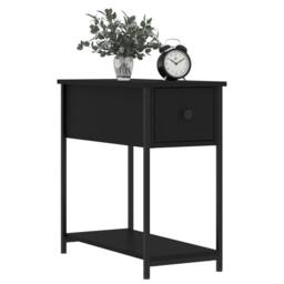 Berkfield Home Bedside Cabinet Black 30x60x60 cm Engineered Wood - Size: 30 x 60 x 60 cm - thumbnail 3