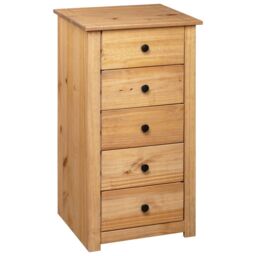 Berkfield Home Sideboard 46x40x89 cm Pine Panama Range in Brown - Size: 46 x 40 x 89 cm - thumbnail 4
