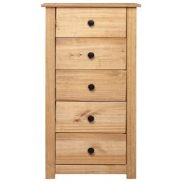 Berkfield Home Sideboard 46x40x89 cm Pine Panama Range in Brown - Size: 46 x 40 x 89 cm - thumbnail 3