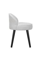 Living and Home Pale Grey Velvet Low Back Dressing Footstool with Solid Wood Legs - thumbnail 5