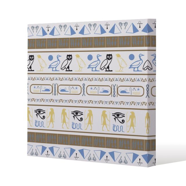 Benjamin Tate Design Heiroglyphs (Canvas Print) / 77 x 77 x 4cm in Natural - Size: 77 x 77 x 4 cm - image 1