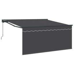 Berkfield Home Retractable Awning Manual Anthracite 300 x 250 cm Fabric in Grey - thumbnail 2