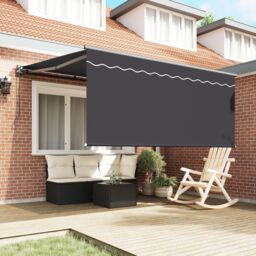 Berkfield Home Retractable Awning Manual Anthracite 300 x 250 cm Fabric in Grey - thumbnail 3