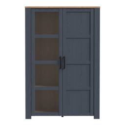 Wyld Haus Bramblecroft Navy & Natural Oak 2 Door Display Cabinet - thumbnail 4