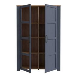 Wyld Haus Bramblecroft Navy & Natural Oak 2 Door Display Cabinet - thumbnail 6