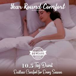 Pamposh Hotel Quality 10.5 Tog Duvet Quilt King Size Anti Allergy Duvet in White - Size: Single - thumbnail 6