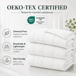 Pamposh Hotel Quality 10.5 Tog Duvet Quilt King Size Anti Allergy Duvet in White - Size: Single - thumbnail 9