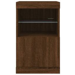 Berkfield Home Sideboard with LED Lights Brown Oak 41x37x67 cm - Size: 41 x 37 x 67 cm - thumbnail 6