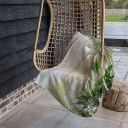 Benjamin Tate Design Green plants in botanical gardens Designer Blanket in Natural - Size: 120 cm x 150 cm - thumbnail 3