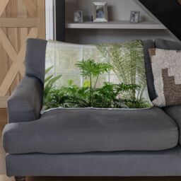 Benjamin Tate Design Green plants in botanical gardens Designer Blanket in Natural - Size: 120 cm x 150 cm - thumbnail 2