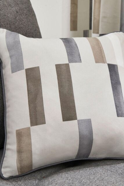 Fusion 'Oakland' Abstract Geo Print Filled Cushion 100% Cotton in Natural - Size: 43 cm x 43 cm - image 1