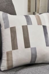 Fusion 'Oakland' Abstract Geo Print Filled Cushion 100% Cotton in Natural - Size: 43 cm x 43 cm - thumbnail 1