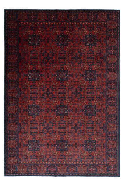 Kukoon Red Navy Low Pile Traditional Persian Velvet Texture Area Rug - Size: 60 cm x 240 cm - image 1
