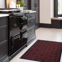 Kukoon Red Navy Low Pile Traditional Persian Velvet Texture Area Rug - Size: 60 cm x 240 cm - thumbnail 4
