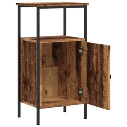 Berkfield Home Classic Bedside Cabinet Old Wood 41x31x80 cm Engineered Wood in Brown - Size: 41 x 31 x 80 cm - thumbnail 4