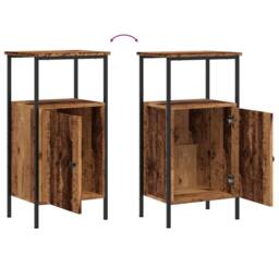 Berkfield Home Classic Bedside Cabinet Old Wood 41x31x80 cm Engineered Wood in Brown - Size: 41 x 31 x 80 cm - thumbnail 8