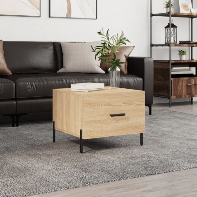 Berkfield Home Coffee Table Sonoma Oak 50x50x40 cm Engineered Wood in Brown - Size: 50 x 50 x 40 cm - image 1