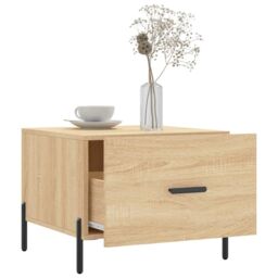 Berkfield Home Coffee Table Sonoma Oak 50x50x40 cm Engineered Wood in Brown - Size: 50 x 50 x 40 cm - thumbnail 4