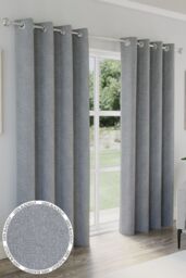 Enhanced Living 100% Blackout Curtains - Thermal/Energy Saving Linen Look Pair with Eyelets For Living Room & Bedrooms - thumbnail 1