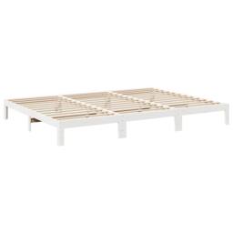 Berkfield Home Decorative Family Bed Frame No Mattress White 270x200 cm Solid Wo - thumbnail 9