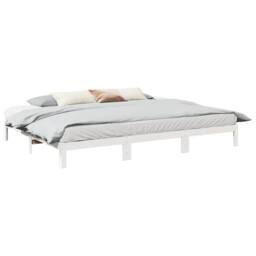 Berkfield Home Decorative Family Bed Frame No Mattress White 270x200 cm Solid Wo - thumbnail 2