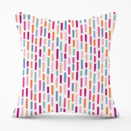 Warren Reed - Designer Vertical Abstract Brush Pattern Outdoor Cushion in Pink - Size: 45 cm x 45 cm - thumbnail 1