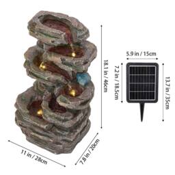 Living and Home Solar-Driven Water Fountain for Outdoor Gardening in Brown - thumbnail 8