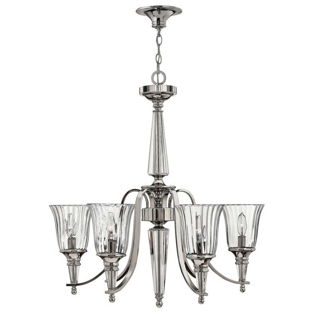 Loops 6 Bulb Chandelier Hanging Pendant LIght Sterling LED E14 60W Bulb - image 1