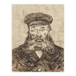 Artery8 Vincent van Gogh Framed Wall Art Sketch Portrait of Joseph Roulin in Beige - Size: A4 - thumbnail 3