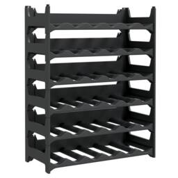 Berkfield Home Stable Wine Rack for 36 Bottles PP Stackable in Black - thumbnail 3