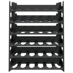 Berkfield Home Stable Wine Rack for 36 Bottles PP Stackable in Black - thumbnail 1