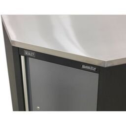 Loops 865mm Stainless Steel Worktop for ys02642 Modular Corner Cabinet in Metallics - thumbnail 3