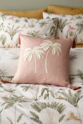 Catherine Lansfield 'Paradiso Tufted Palm' Cushion in Pink - Size: 45 cm x 45 cm