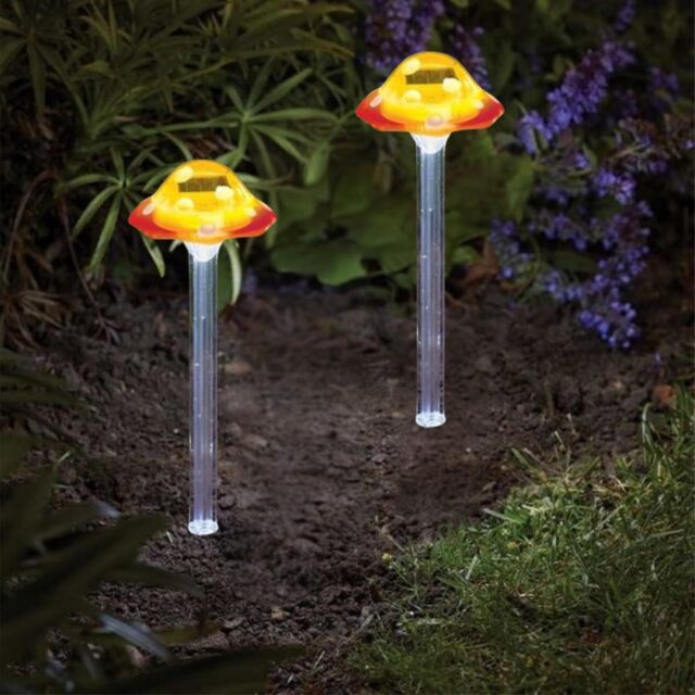 Marco Paul 2pck Solar Mushroom Garden Lights - Yellow in Bright Yellow - image 1