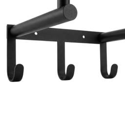 Levede Towel Rack Wall Mounted Shelf Bathroom Storage Holder with Hooks in Black - thumbnail 5