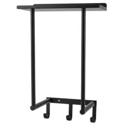Levede Towel Rack Wall Mounted Shelf Bathroom Storage Holder with Hooks in Black