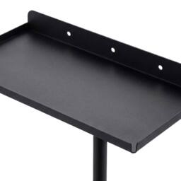 Levede Towel Rack Wall Mounted Shelf Bathroom Storage Holder with Hooks in Black - thumbnail 6