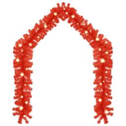 Berkfield Home Christmas Garland with LED Lights 20 m Red