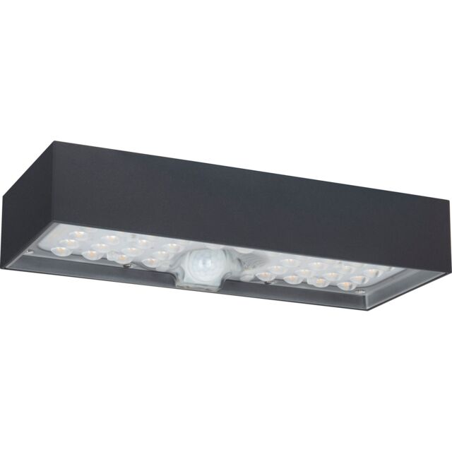 Luceco Solar Brick Light & PIR Motion Sensor, IP65, 900lm, 6W, 3000K in Grey - image 1
